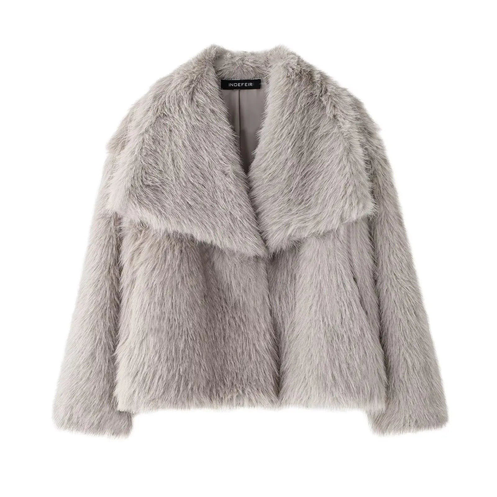 Chic Lapel Faux Fur Jacket