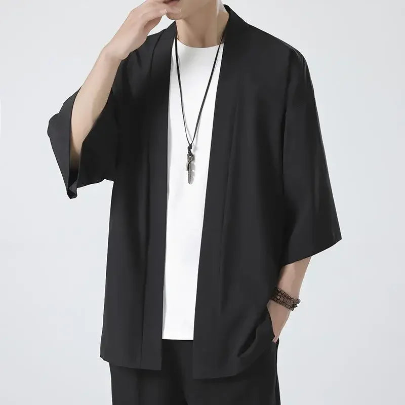 Black Samurai Haori Kimono – Unisex Japanese Style
