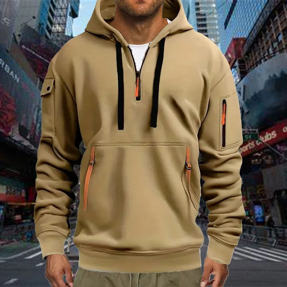 Men’s Casual Sports Hoodie – Solid Color