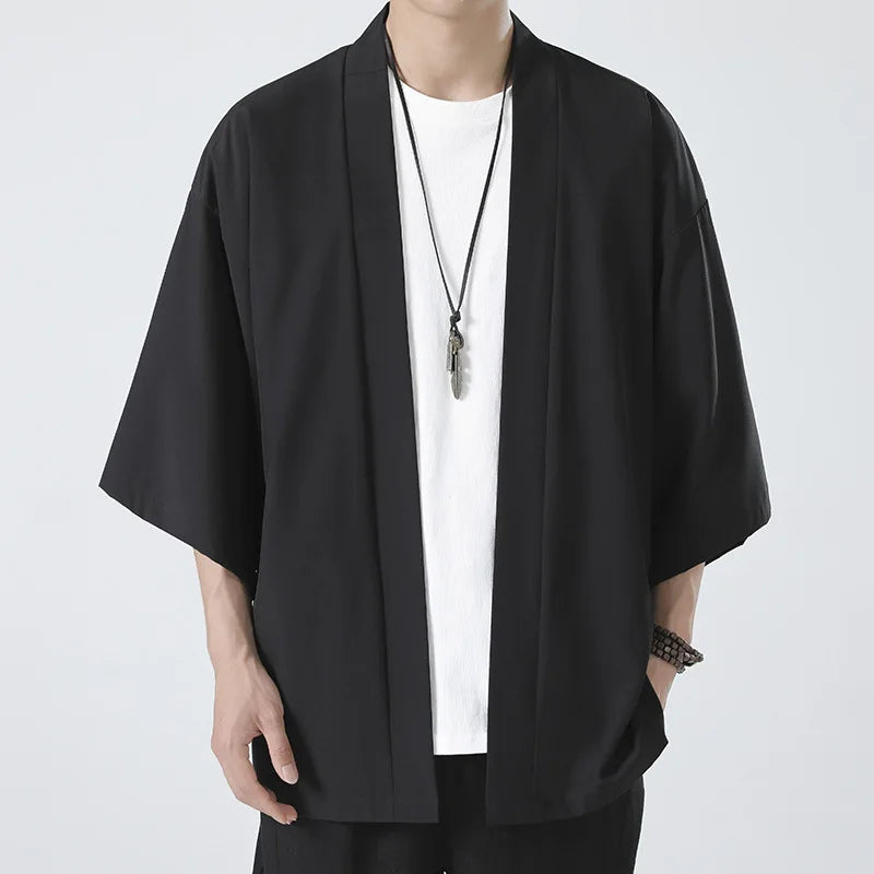 Black Samurai Haori Kimono – Unisex Japanese Style