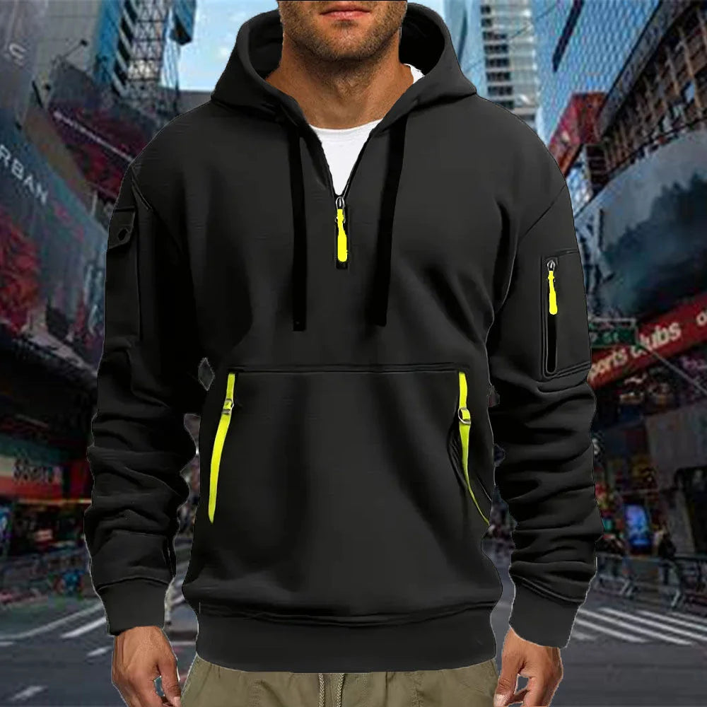Men’s Casual Sports Hoodie – Solid Color
