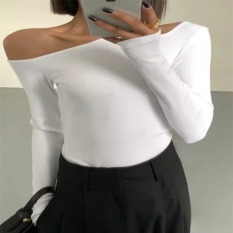 Fashion Skew Collar Off-shoulder