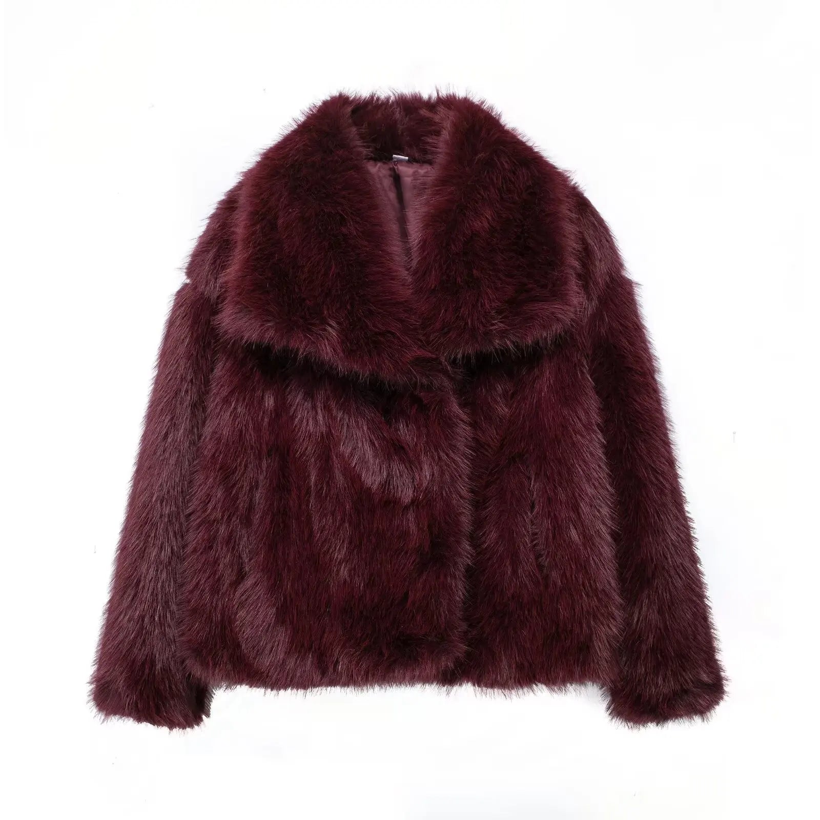 Chic Lapel Faux Fur Jacket