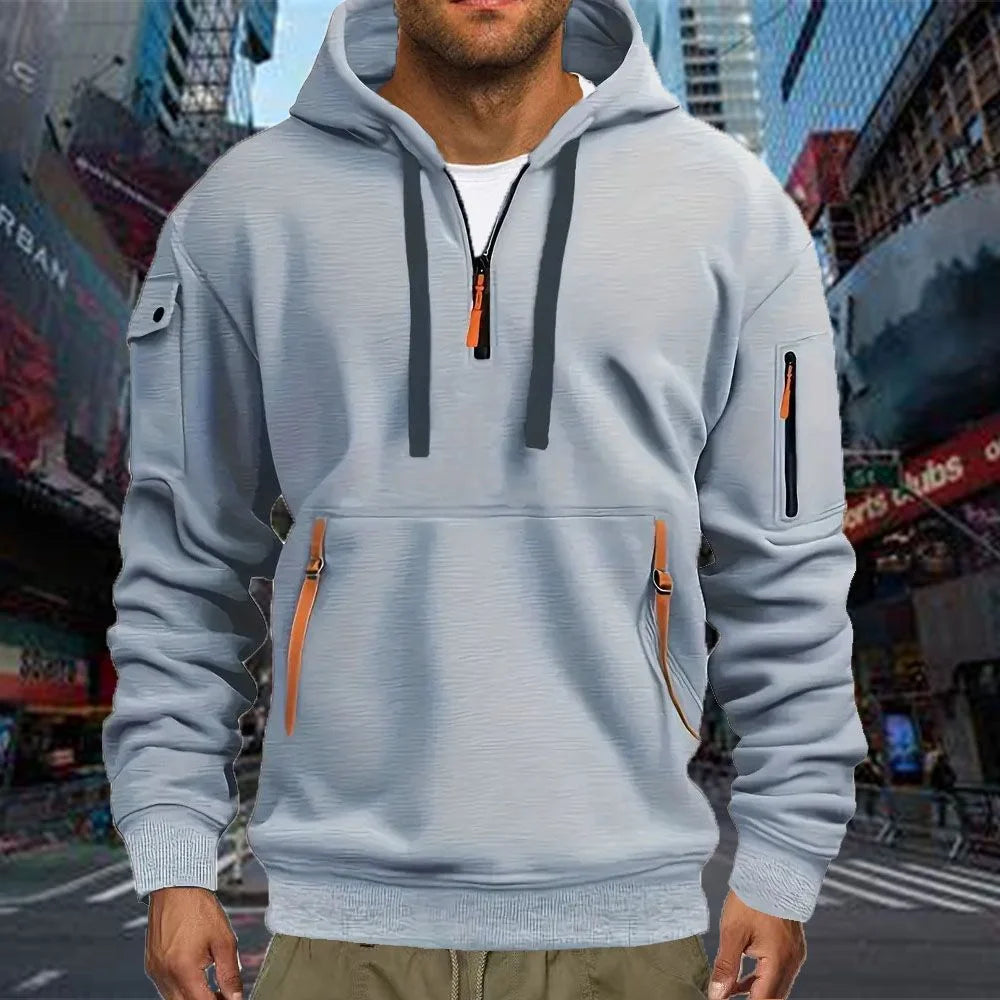 Men’s Casual Sports Hoodie – Solid Color